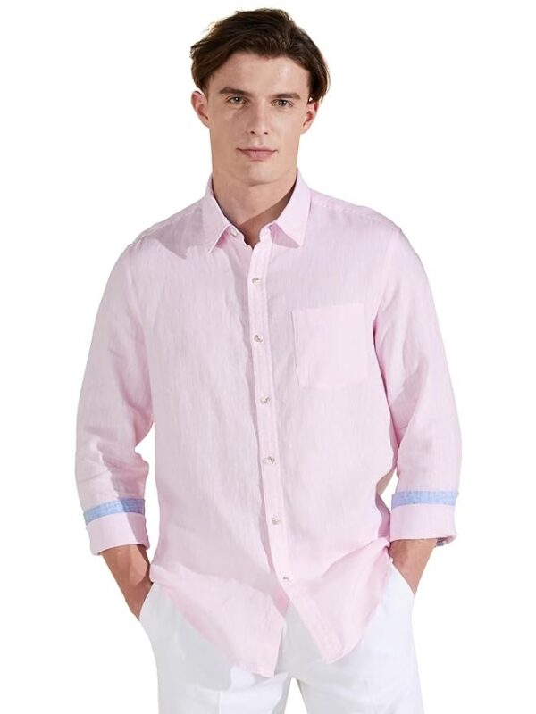 Symbol Premium Men's Pure Linen Solid Casual Shirt