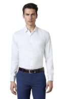 Peter England Men's Satin Solid Regular Fit Shirt Cotton with Satin Sheen | Luxury