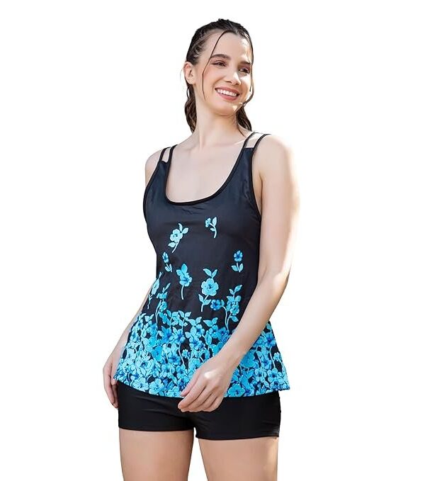 Lovebird Tummy Control Push Up Top with Swimming Shorts, 2.Psc. Swimwear Leisure, Holiday Pool Party
