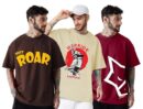 LEOTUDE Men's Cotton Regular Fit Half Sleeve Oversized Tshirt, Round Neck Longline Drop Shoulder | ful Printed Combo T-Shirt