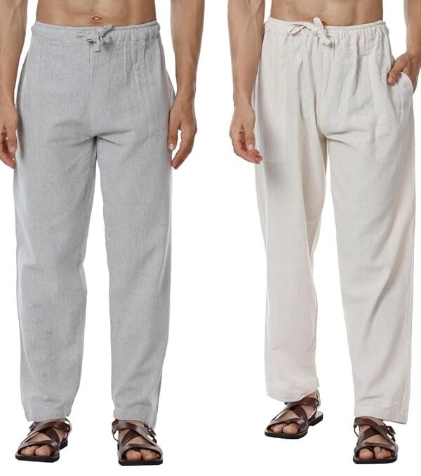 Aatman One Size Men's Eco-Friendly Cotton Pyjama Pack of 2