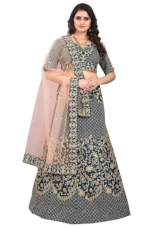 NETRA FASHION Traditional Women's Heavy Embroidered Semi Stitched Designer Lehenga Choli Bollywood Choli Woman Bridal Reception wear