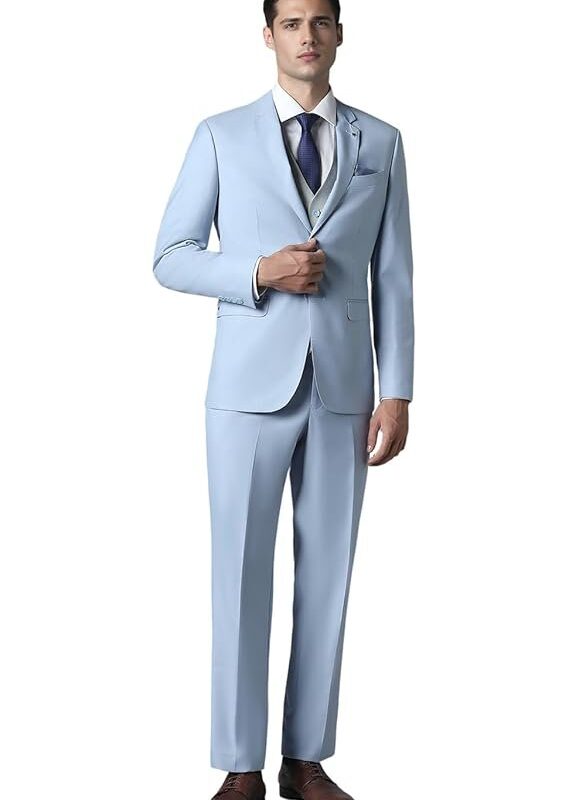 Louis Philippe Men's Polyester Blend Three Piece Suit-Dress Set