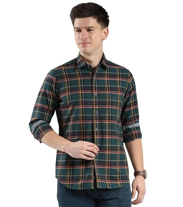 Monte Carlo Men's Regular Fit Checkered Shirt | Full Sleeves | Spread Collar | Front Pocket | Stylish & Casual Shirt for Men