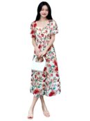 GRECIILOOKS Printed Maxi Dress for Women | Trendy Long One Piece Summer Outfit | Lightweight Flared Dress for Casual & Holiday