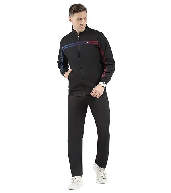 Monte Carlo Men's Regular Fit Tracksuit | Full Sleeve | Mock Neck | Solid Pattern | Stylish & Comfortable Sportswear Track Suit For Men's