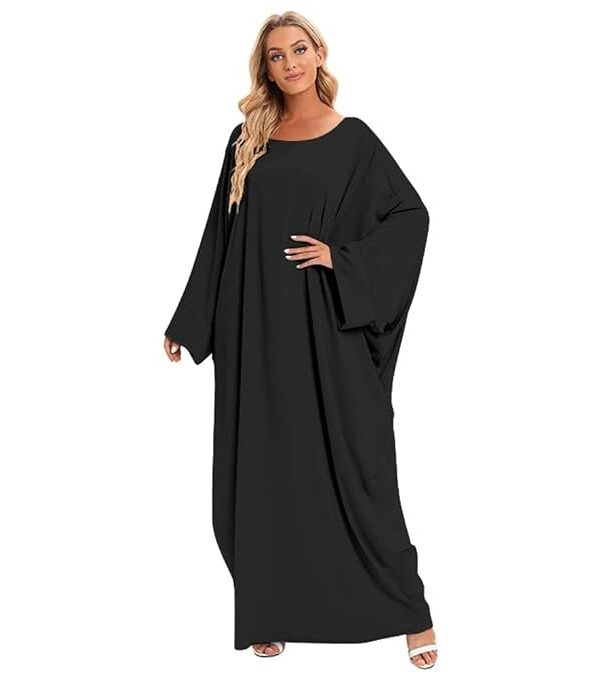 IKADEX Muslim Dress for Women Pakistani Kaftan Abaya Robe + Hijab Arabic Islamic Prayer Clothes Dubai Outfits