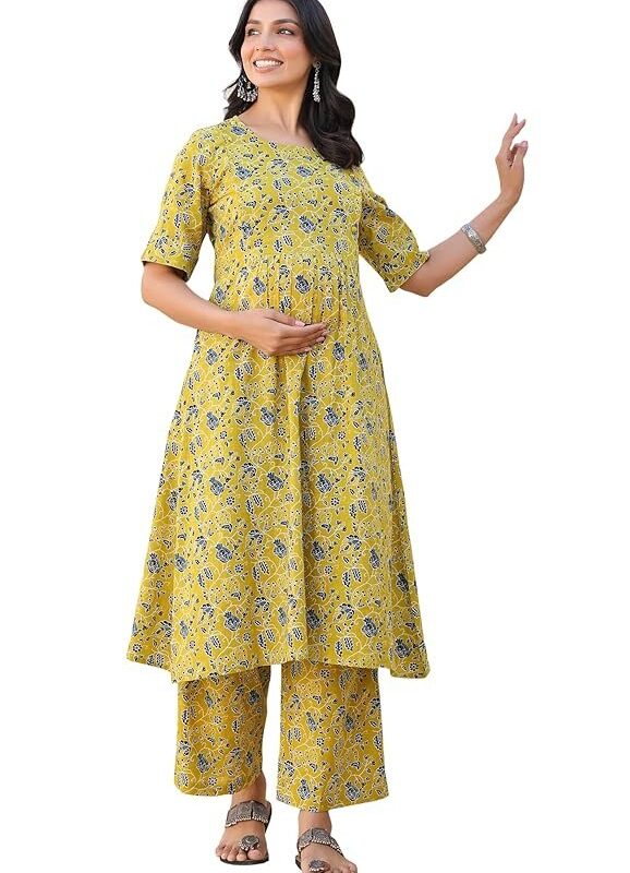 Janasya Women's Cotton Kurta Pant Set