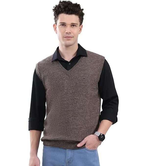 Monte Carlo Men's Regular Fit Sweater | Solid Pattern | Pull-On Closure with Sleeveless V Neck | Classic Sleeveless Sweater for Men