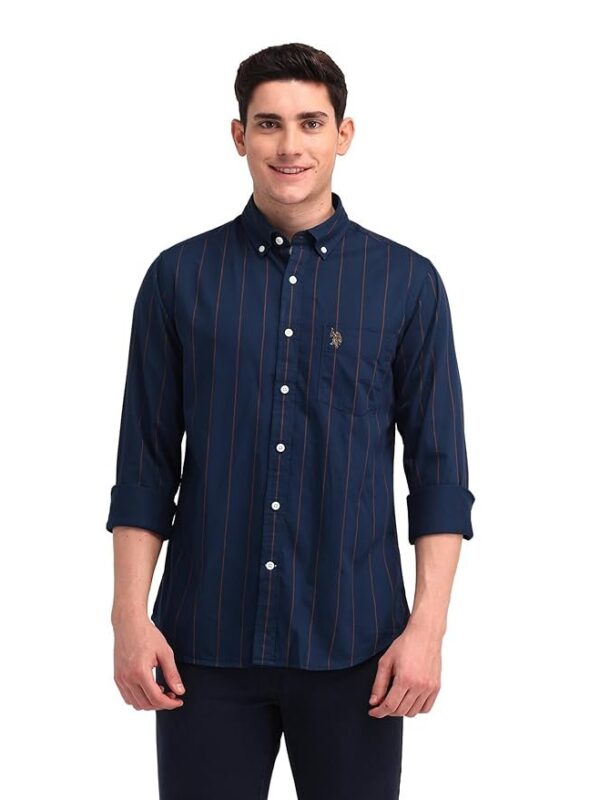 U.S. POLO ASSN. Men's Striped Tailored Fit Shirt