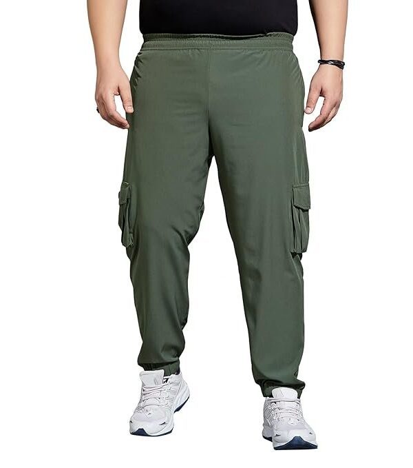 Bigbanana Plus Size Men's Regular Fit Solid Trackpants